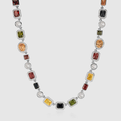 GEMSTONE LINK NECKLACE (SILVER)