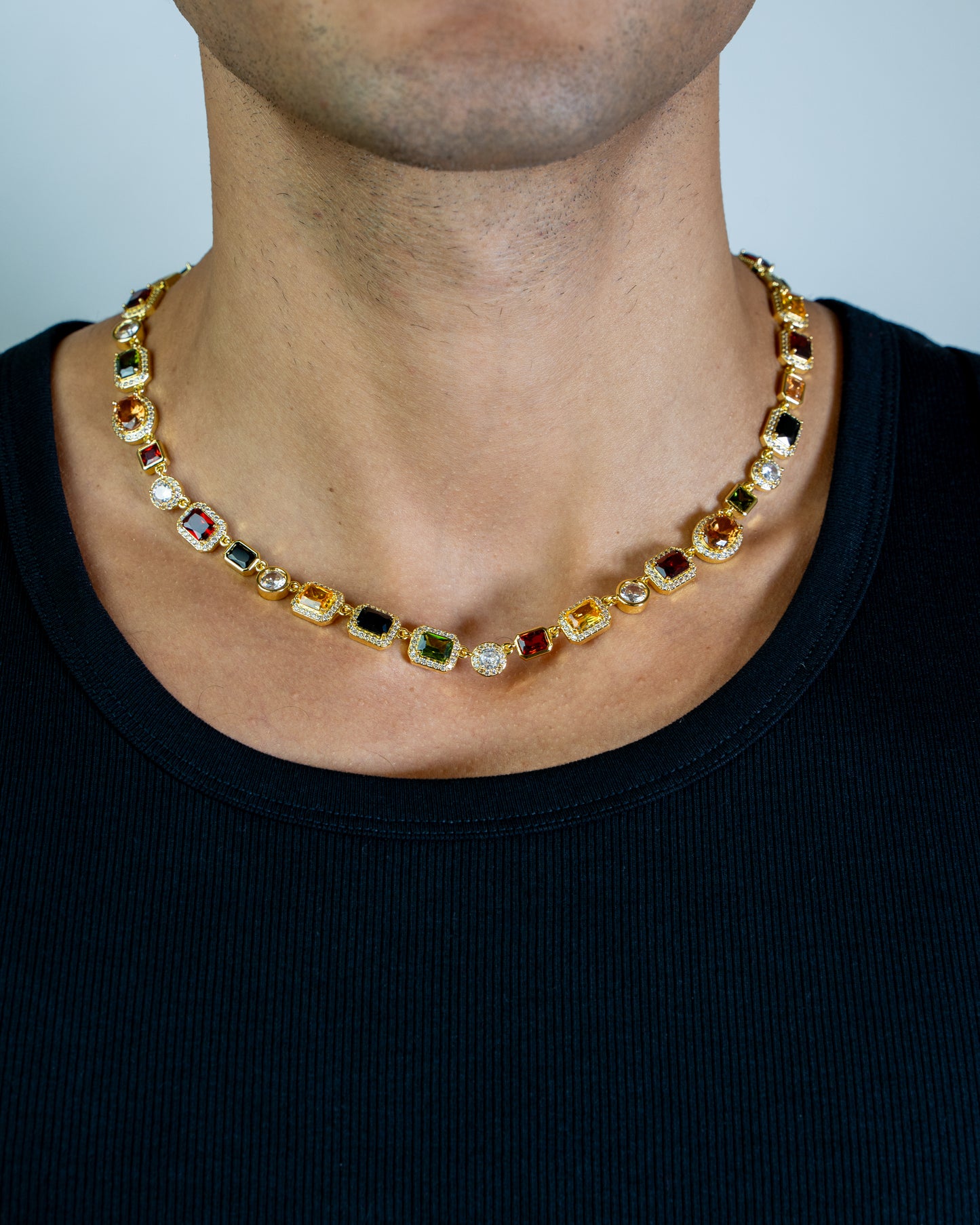 GEMSTONE LINK NECKLACE (GOLD)