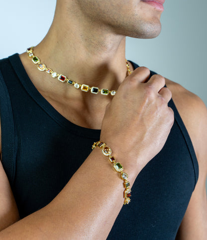 GEMSTONE LINK NECKLACE (GOLD)