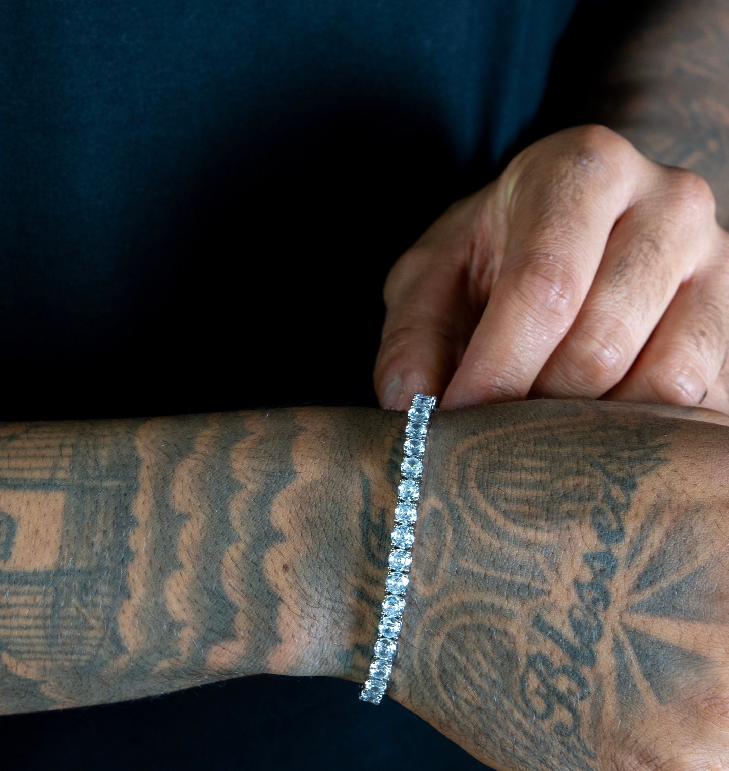 TENNIS CHAIN X BRACELET SET (SILVER) 5MM