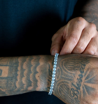 TENNIS CHAIN X BRACELET SET (SILVER) 5MM